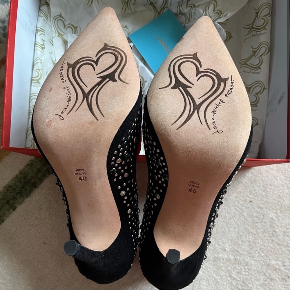 Elegant Black Studded Heels - Picture 6 of 6
